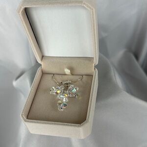 Clear Swarovski Crystal Pendant on Silver Necklace